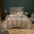 Tencel Borong Jacquard Bedding Set dengan Tirai